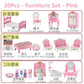 Hot Sale Cute Kawaii Pink 10 Items/Lot Miniature Dollhouse Furniture Accessory Kids Toys Kitchen Cooking Things For Girl Gifts