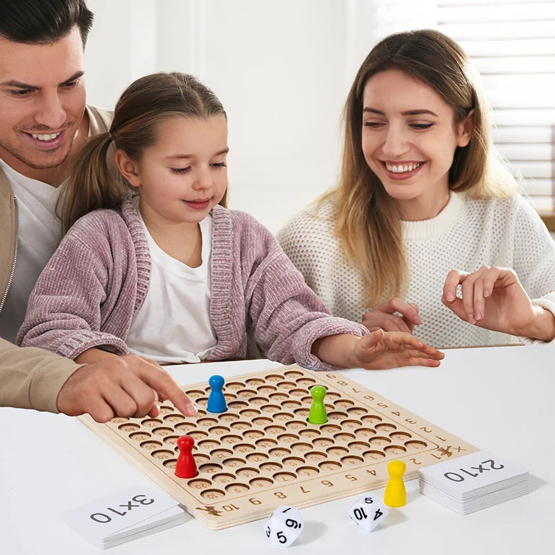 Wooden 99 Multiplication Board Montessori Arithmetic Toys Multiplication Table Math Learning Counting Teaching Aids for Kids