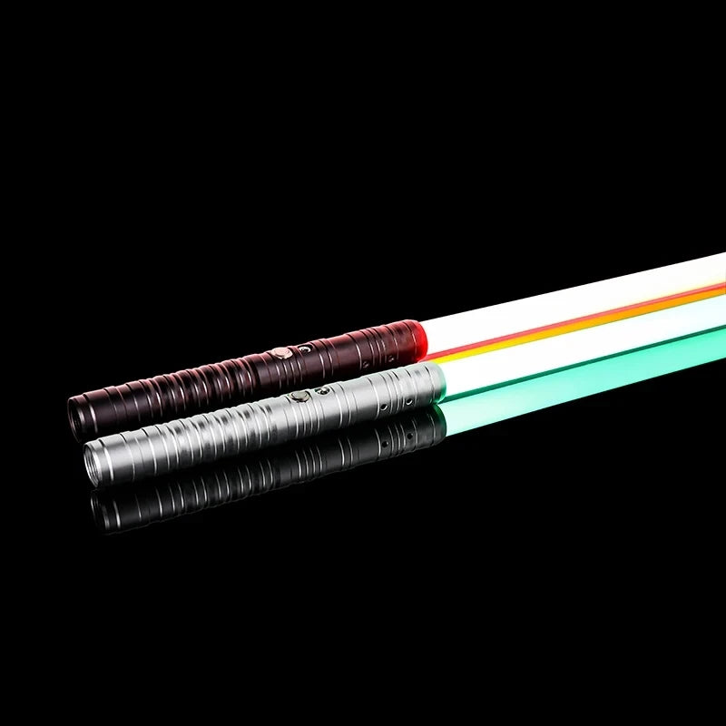 Metal Handle RGB Cosplay Double-edged Lightsaber Sword 16 Colors Change LED Switchable Sound And Light For Boys Girls Gift