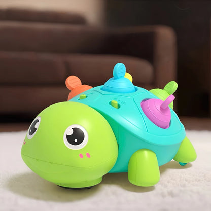 Baby Turtle Crawling Sound and Light Toy - Can Be Chewed and Has Bubble Bath soothing Effect for Babies