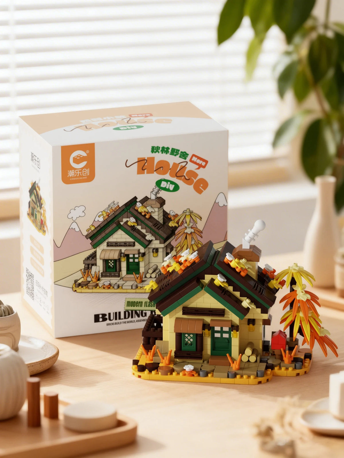 479PCS Forest Cabin Mini Building Blocks Set City Street View Greenhouse Windmill Tree House DIY Model  Birthday Gift