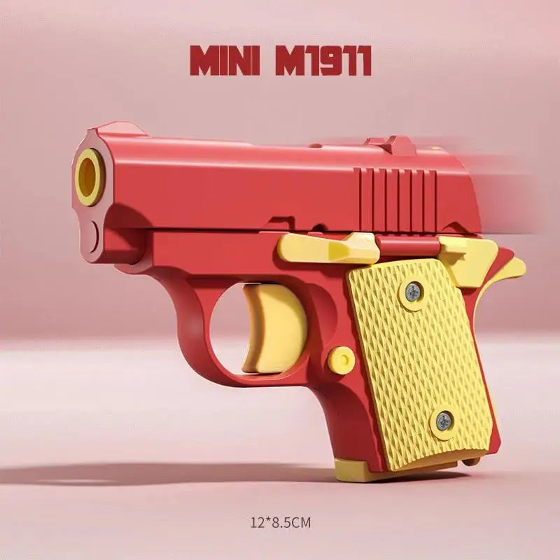 3D Printed Gravity Fidget Stress Relief Mini Pistol Toy Plastic Manual Burst Decompression Toy Christmas Gift