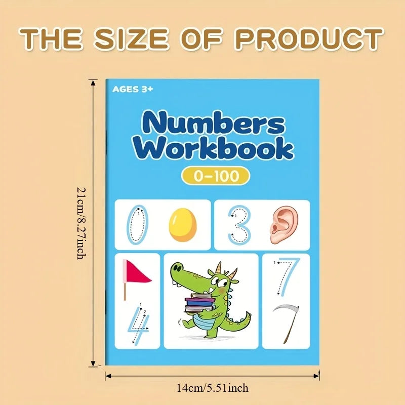 48-Page Children's Dot Matrix Writing Practice Book, Numbers 0-100 Tracing Book, Kindergarten Pen Control Writing Practice Book, Home and School Learning Workbook, Early Education Math