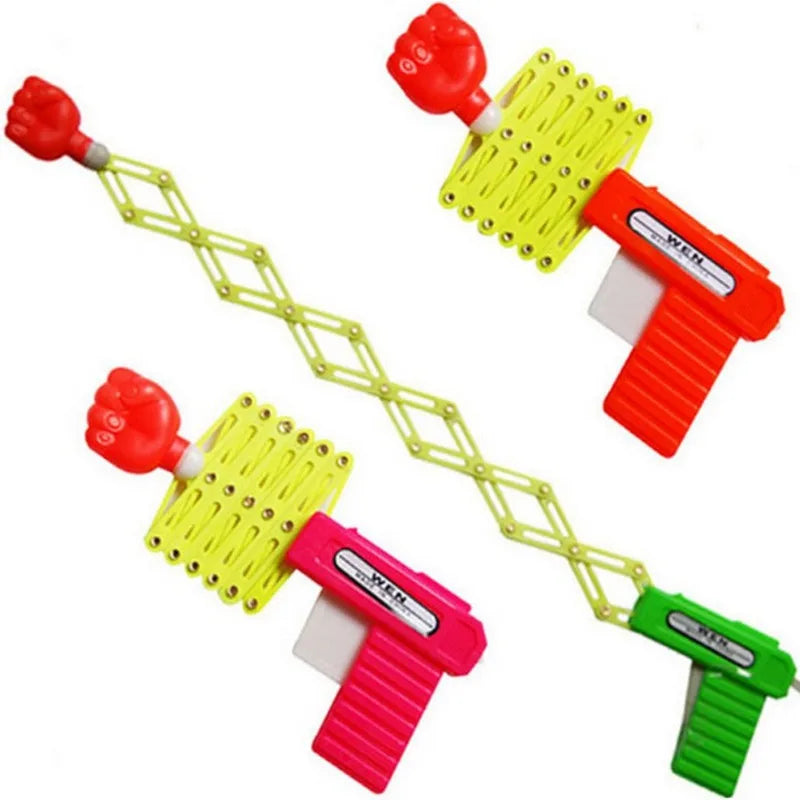 Retractable Fist Shooter Trick Toy Gun Funny Prank Toys Plastic Festival Gift for Fun Classic Elastic Telescopic Fist