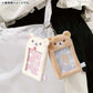 Cartoon Rilakkuma Plush Photocard Holder Key Ring Cute Soft Card Cover Bag Pendant For Kpop Photocard ID Card Protector Student