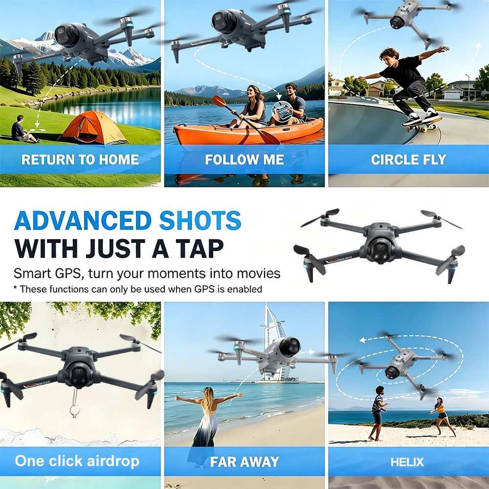 ZNLYRION Drone GPS Foldable YL059 With Large Screen Remote 180 Electric Adjustable Camera All Round Obstacle Avoidance Brushless Motor 5G FPV RC Quadcopter