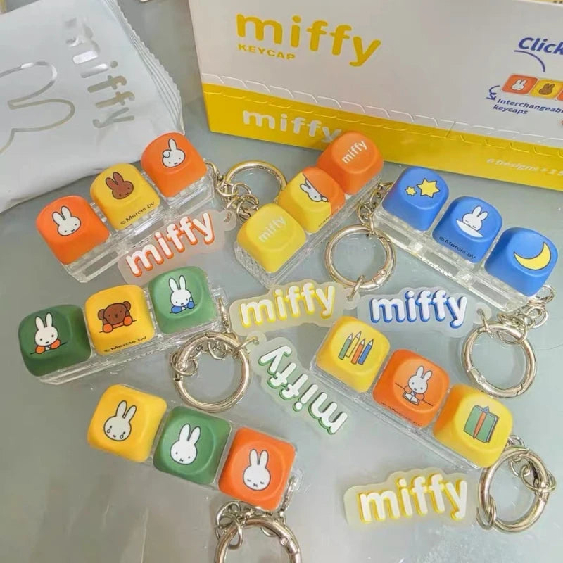 Anime Miffy Keycap Button Pendant Blind Box Toys Cute Keychain Custom Pbt Keycaps Collection Ornament Gifts