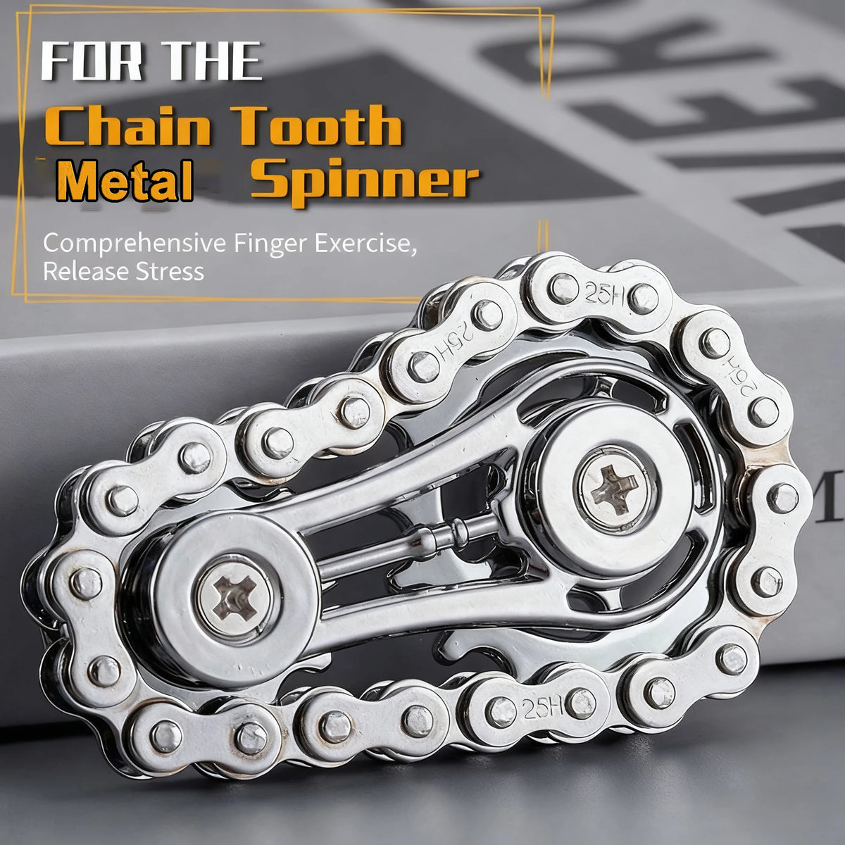 Metal Sprockets Flywheel Gear Fingertip Gyro Fidgeting Spinner Antistress Anxiety Bike Chains Spinner Fidget Toys for Adult Kids