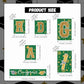 Graduation party tabletop decor set: wooden blocks in green and gold, glittered letter blocks with 'Congrats' banner and tie tr
