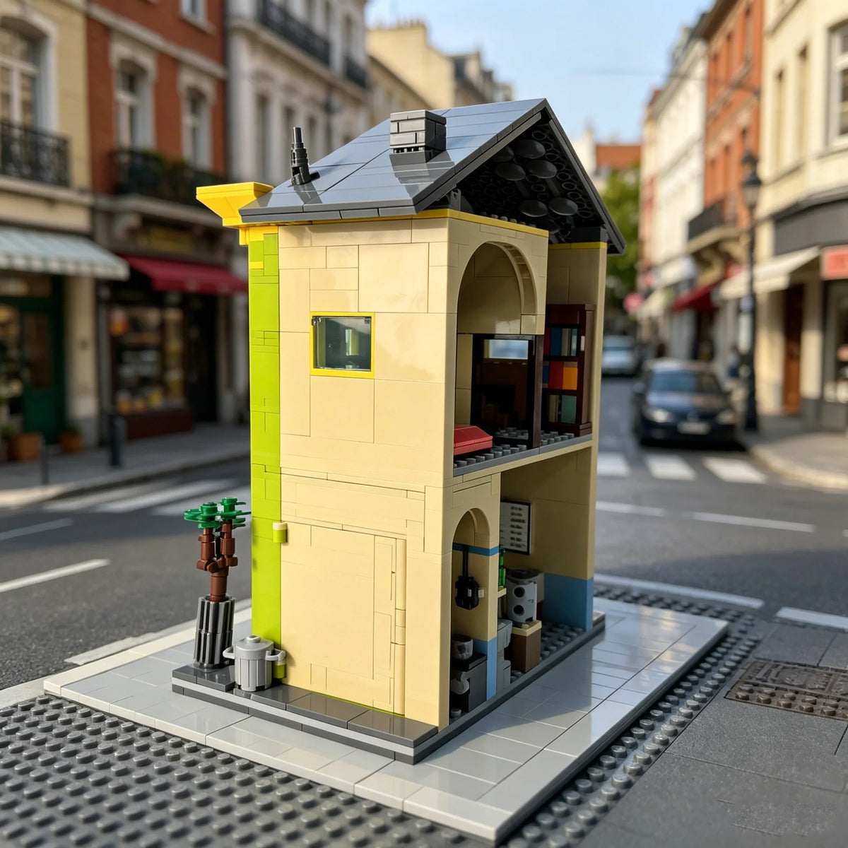 1220PCS City Street View Burgers Shop Building Block Sets MOC Movie Scene Small Particle Bricks Model Assembly Educational Toys Christmas Birthday Gifts