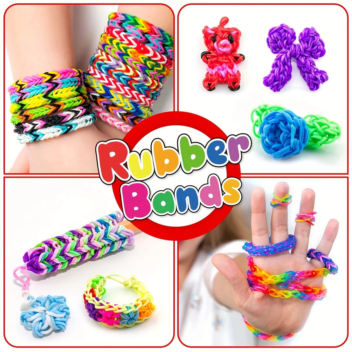 12 Grid/24 Grid/40 Rubber Bands Bracelet Kit Rubber Band Filling Loom Kit Weaving DIY Craft Gift Loom Kit Toys for Girls