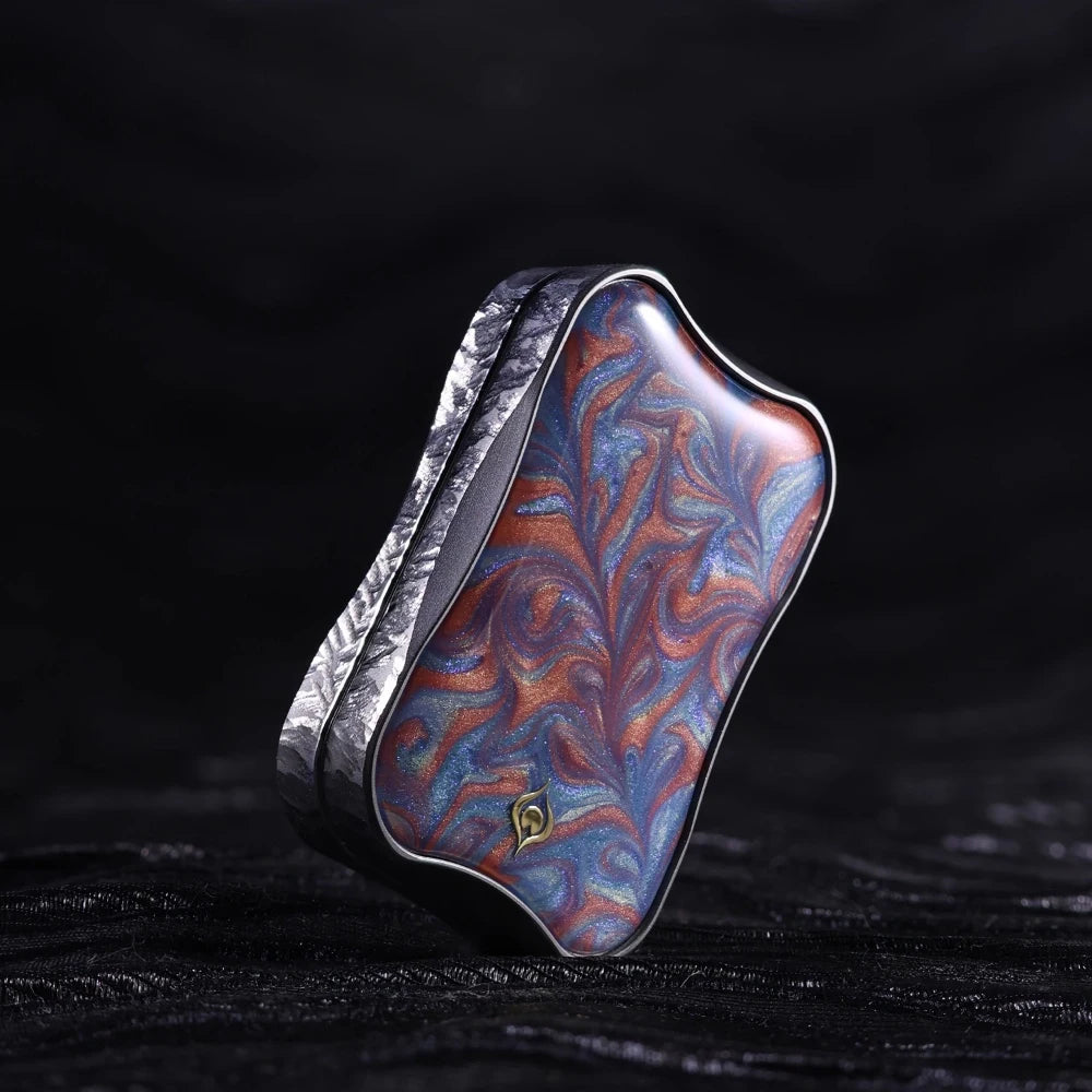 Peacock Aura Sand Slim Pro Unlimited Pushing Slider Fidget Slider Stainless Steel Titanium Zirconium Stress Relief Toy For Adult