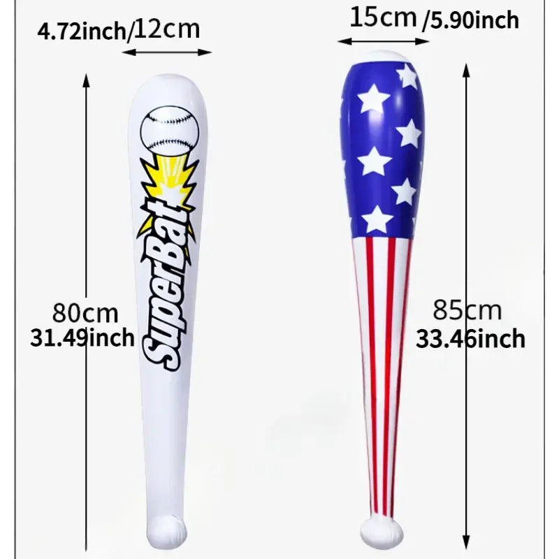 Thickened environmentally friendly PVC inflatable baseball bat. Inflatable toy. Wood grain bat.