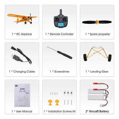 Wltoys RC Glider 5CH Brushless Airplane 2.4G Remote Control Aircraft 650mm Wingspan 3D6G  Motor Glider EPP Foam Plane Toys with 2pcs Rechargeable Batteries A160