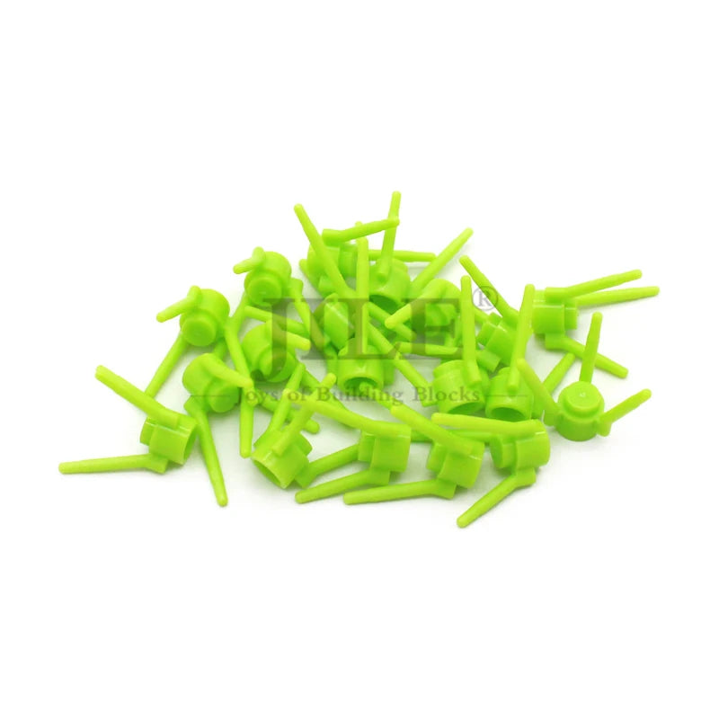 200pcs MOC 3741 Plant Flower Stem with Stud and 3 Stems Building Blocks DIY Bricks Compatible Branch Tree Forest Accessory Toys