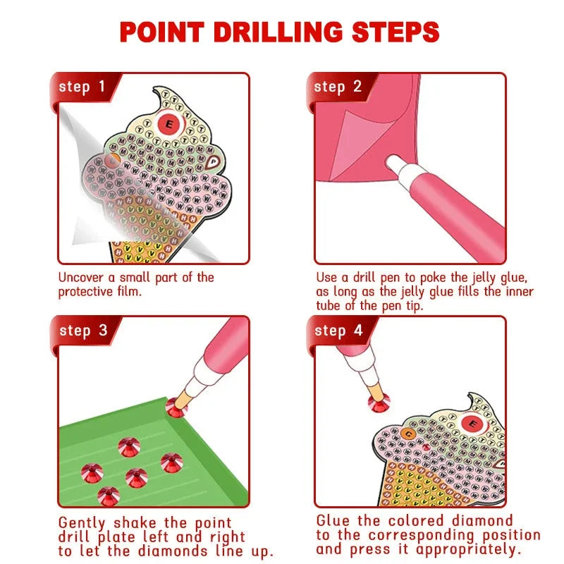 15 Piece Diamond Painting Handicraft Set for Children's Handmade DIY Mermaid Animal Keychain as a Gift for Children's