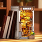 Robotime Sakura Wine Alley DIY Booknook with Lights DIY Miniature Dolls House Kit 3D Wooden Puzzle Bookend Bookshelf Decor Gift
