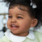 NPK 24inch Mila Dark Brown Skin Reborn Toddler Girl Doll Happy Baby Rooted Hair High Quality Collectible Art Doll