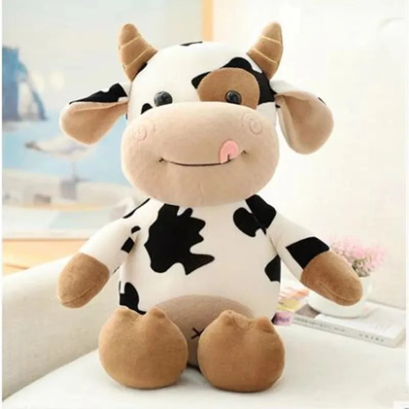 Kids Cartoon Milk Cow Kawaii Plush Doll Cute Simulation Cattle Animals Plush Toys Soft Stuffed Cow Pillow Children Toys Gifts