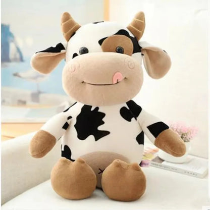 Kids Cartoon Milk Cow Kawaii Plush Doll Cute Simulation Cattle Animals Plush Toys Soft Stuffed Cow Pillow Children Toys Gifts