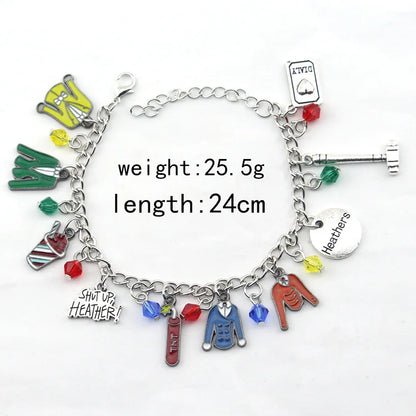 Heathers Broadway Musicals Themed Bracelet for Women Men Multicharm Metal Charm Bracelet Music Enthusiasts Gifts