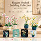 Orchid Building Blocks Flowers Bouquet Bonsai Plant Model Ornament Exquisite DIY Home Decorations Valentines Adult Child's Gifts