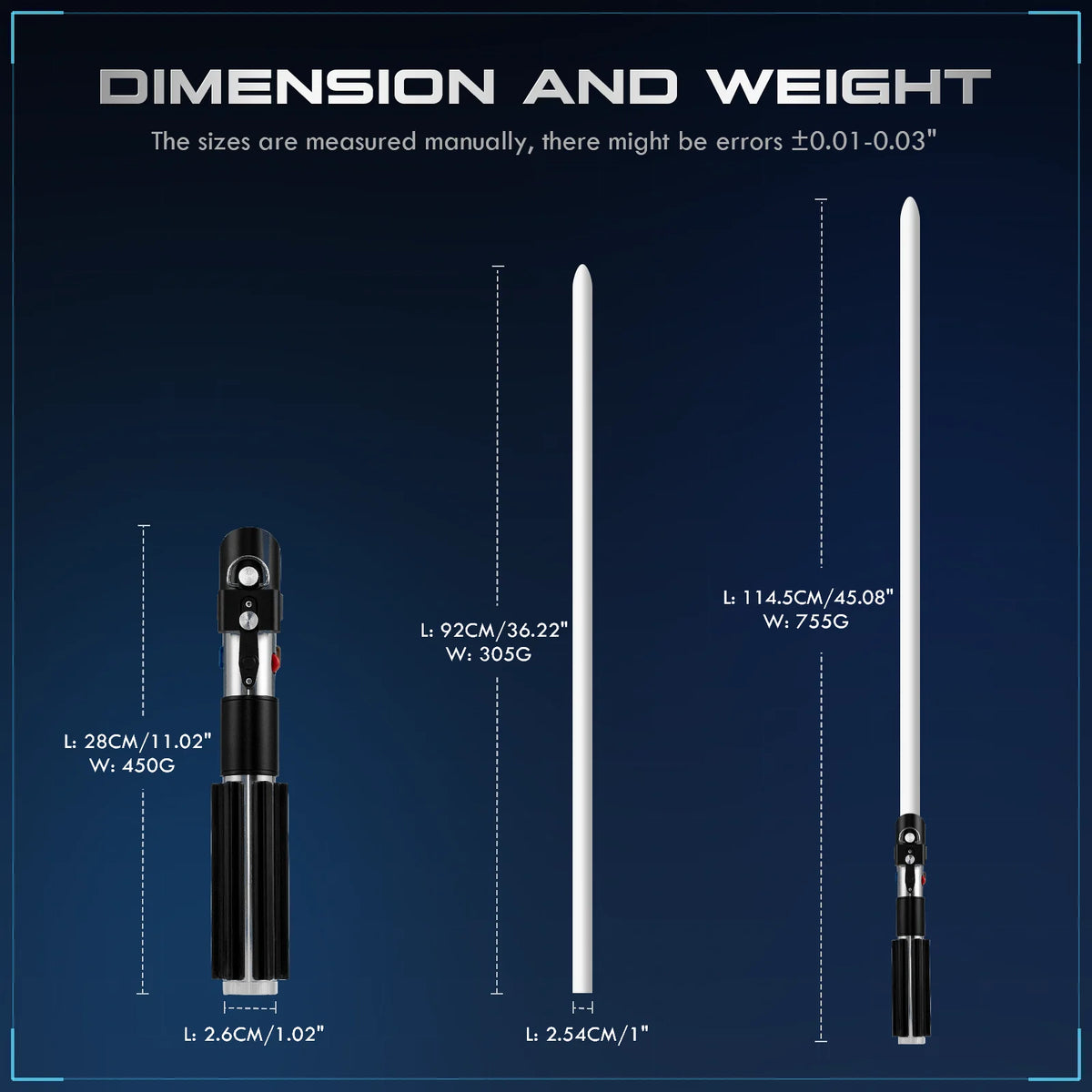 Vader Saber Sith Master Dark Lord Lightsaber XRGB3.0/Xenopixel 3.0 Smooth Swing App Control Colour Change