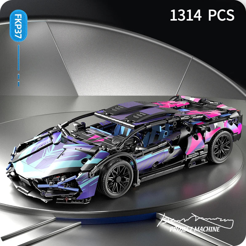 1:14 Technical Building Blocks Racing Car Model Collectible Car Construction Toys For Boy Desktop Decorations Model 1314PCS