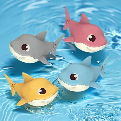 water play toy cartoon shark baby with wind up chain, outdoor beach toy, shower toy, bath toy，1pc