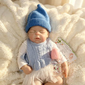 22 Inch Henry Full Silicone Reborn Baby Girl Doll, Realistic Soft Touch Collectible Toy for Gift & Collectors