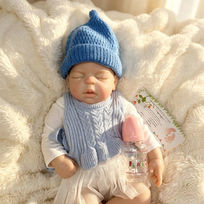 22 Inch Henry Full Silicone Reborn Baby Girl Doll, Realistic Soft Touch Collectible Toy for Gift & Collectors