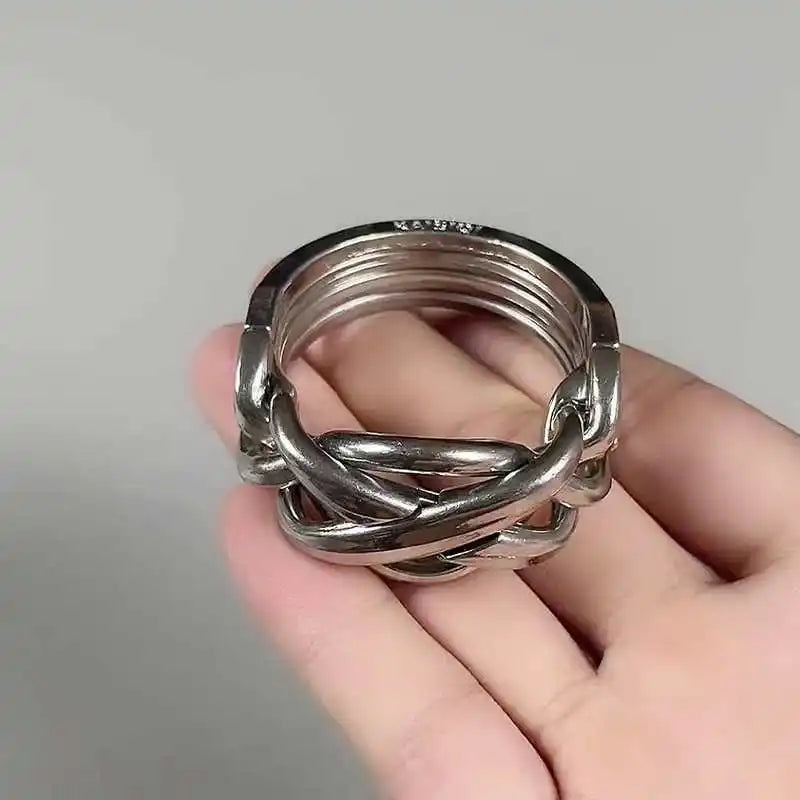 Magic Ring Puzzle Disentanglement Brain Teasers Unique Gifts for Teens Adults Unlock Interlocking IQ Logic Test Educational Toys
