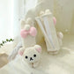 Kawaii Rilakkuma Car Seat Belt Cover Soft Plush Bear Seat Belt Shoulder Pad Japanese Style Cute Car Accessory for Girls Women