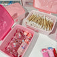 Sanrio Hello Kitty Melody Storage Box Cartoon Kt Cat Flip Cover Cotton Swabs Cotton Pads Stationery Organisation Boxs Gifts