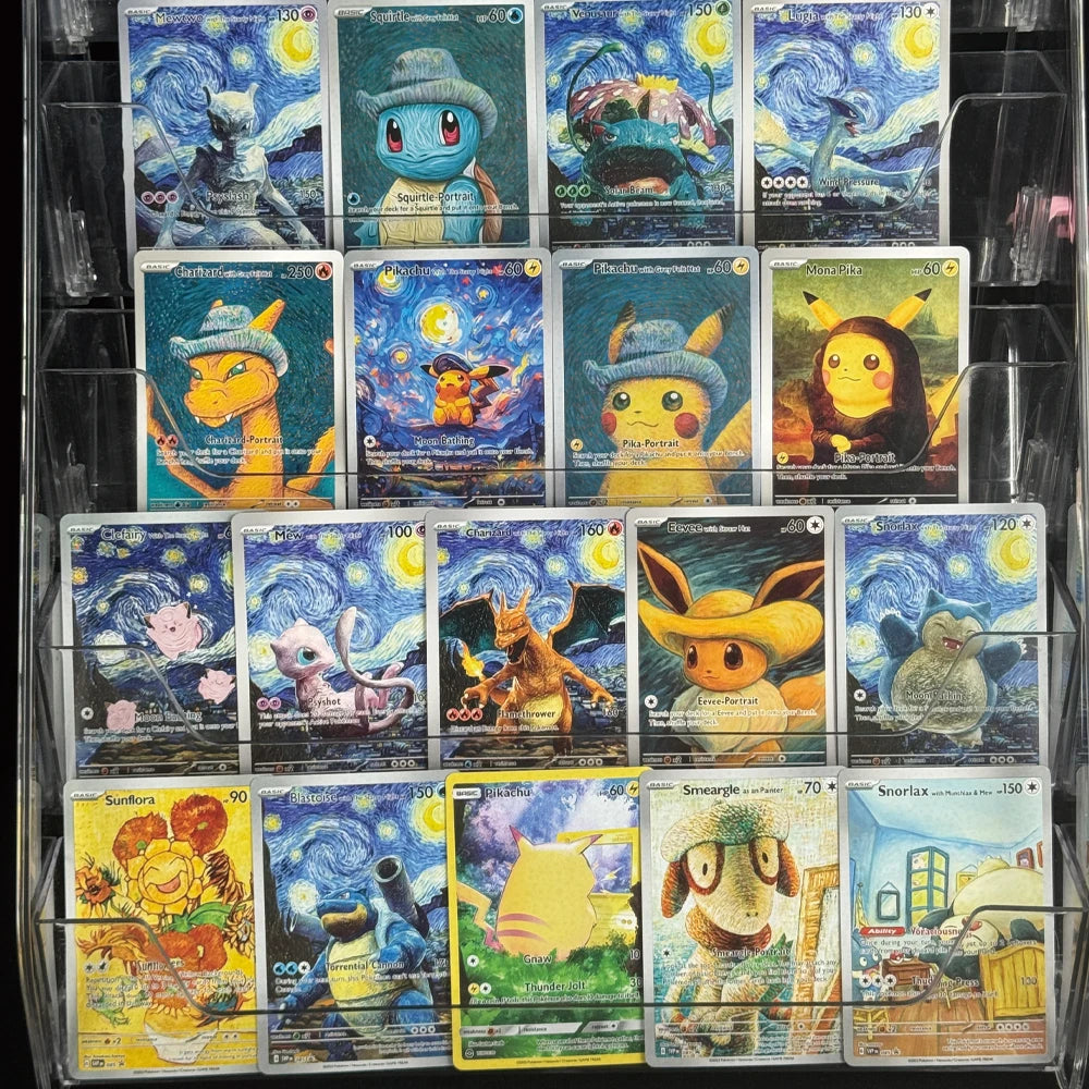 DIy Cartoon Anime Ptcg 18pcs Self-Control Mewtwo Pikachu Charizard Eevee Collect Trading Signature Card Child Birthday Gift