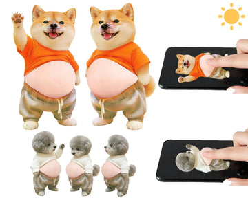 2/3PCS Shiba Inu Teddy Dog Belly Stickers Cute Puppy Wearing Outfit Silicone Self-Adhesive Stress Relief For Home Decor & Phone
