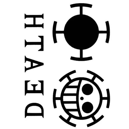 Anime Trafalgar D Water Law Cosplay Tattoo Waterproof Temporary Sticker Paper Letter Stickers Fashion Unisex Party Accessories