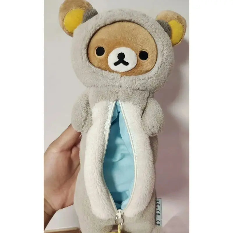 Kawaii Rilakkuma Otter Plush Pencil Case Cute Cartoon Stationery Storage Bag Large Capacity Pouch For Kawaii Cosmetic Bag Gift