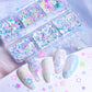 6 Grids Mermaid Stars Glitter Flakes Epoxy Resin Mold Filling English Alphabet Circle Love Heart Shape Sequins DIY Crafts Making
