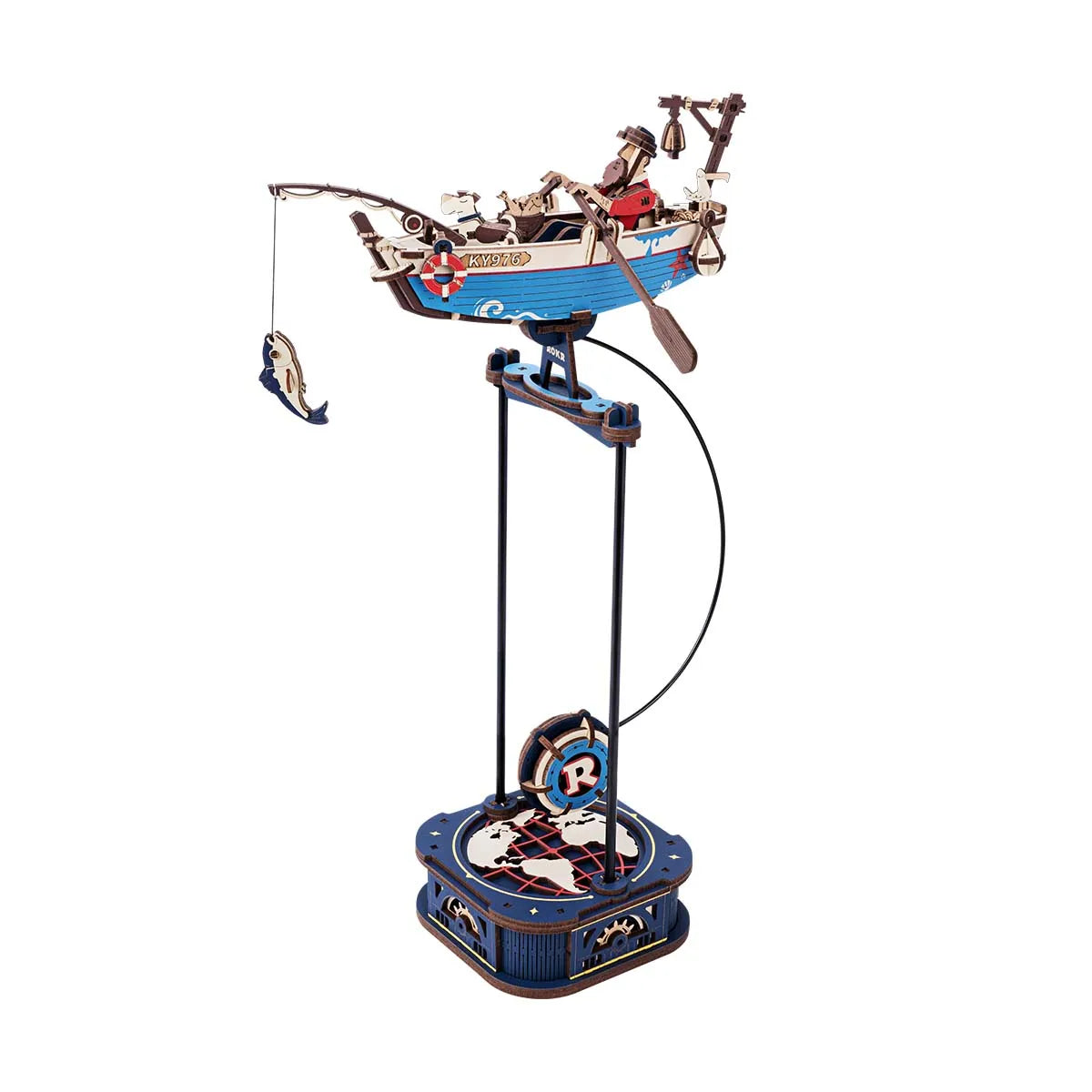 Robotime Rokr 3D Puzzle Ocean Fisher DIY Pendulum Toy Gifts for Family Colleague Home Decoration Toys Building Block Kits