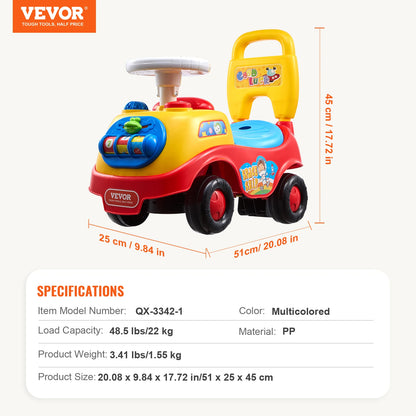 SucceBuy Toddler Ride On Push Car Sit to Stand Kids Ride On Toy Car W/ Music Steering Wheel   Seat Storage for Toddlers Ages 1-3