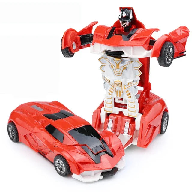 Mini 2 In 1 Car Toys One-key Transformable Car Toys Automatic Transforming Robot Model Car Diecasts Toy Boys Gifts Children Toy