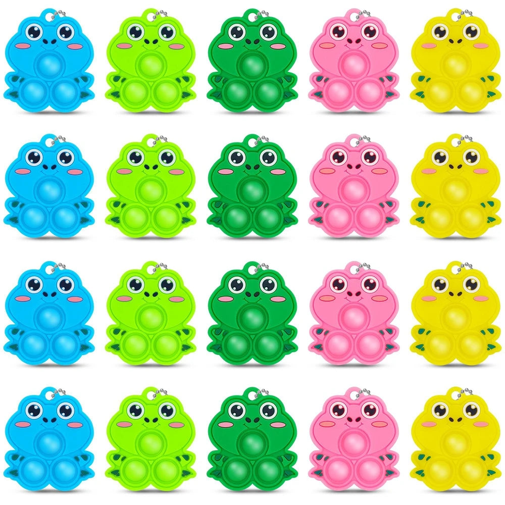 12Pcs Mini Colorful Animal Camel Frog Sheep Pop Fidget Toys Push Bubble Sensory Stress Relief Toy