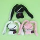 Kawaii Goth Pink Bunny Gloomys Bear eye mask Plush Toy keychain All Purpose Bunny Eyepatch Stuffed Animal Plushie backpack charm