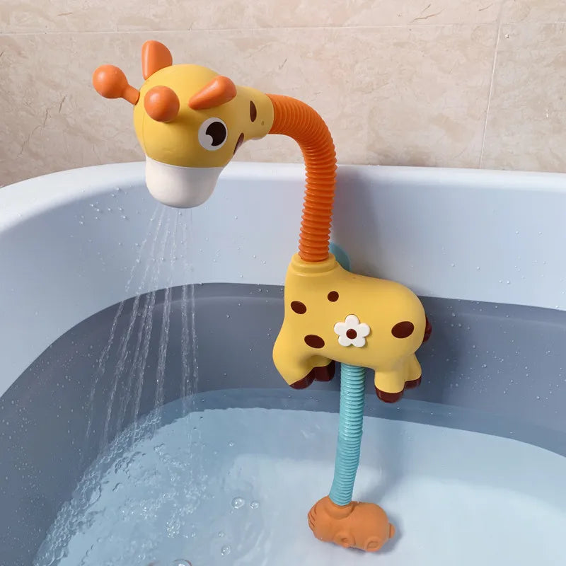 QWZ New Bath Toys Baby Water Game Duck Model Faucet Shower Electric Water Spray Swimming Bathroom Baby Toys For Kids Gifts