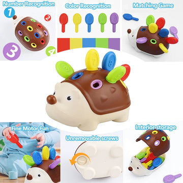 Hedgehog Montessori Toy for Toddlers – Fine Motor & Counting Skills