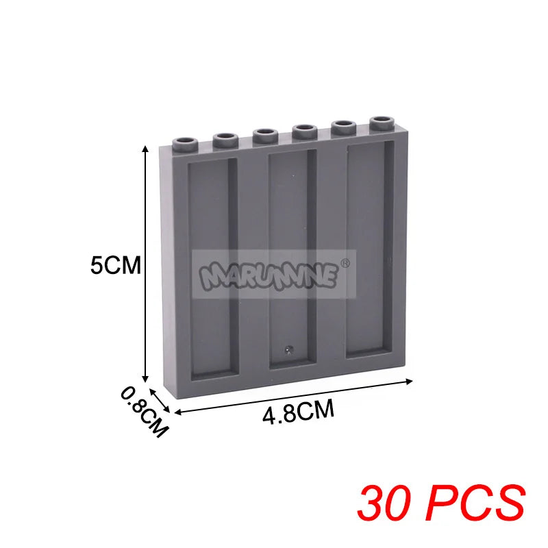 Marumine 30PCS 23405 Panel 1x6x5 Corrugated Plate MOC Model Kit Container Car Track Accessories Building Bricks Idea Parts