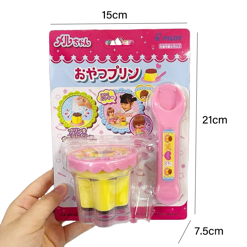 Feeding Pudding Feeding Toy Cute Pink Jelly Strawberry Pudding Set Desktop Ornament Models Desk Interior for Children Funny Gift