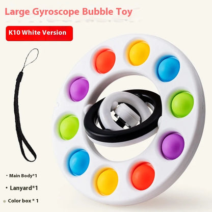 Bubble Wheel Fidget Spinner Flip 3D Adult Manual Rotation and Pressing Bubble Stress Relieving Toy Children's Sensory Gyroscope