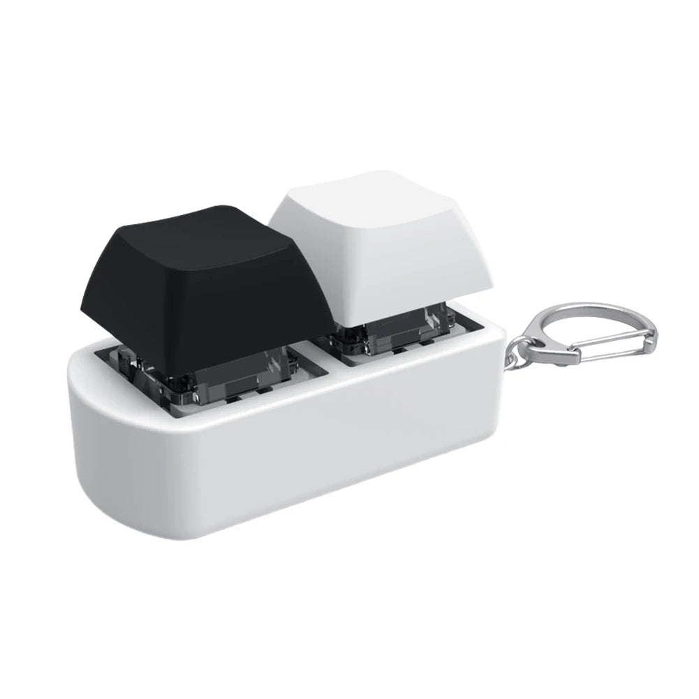 Keyboard Fidget Keychain 4 Keys Finger Keyboard Decompression Toys Press Button Keycap Fidget Stress Relief Keyboard Clicker Toy